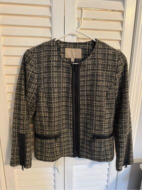 Banana Republic Tweed Blazer Bomber Jacket size 4 petite